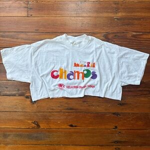 Vintage 80s Sport-T cropped UCLA 1984 Olympic Village Champs tshirt XL